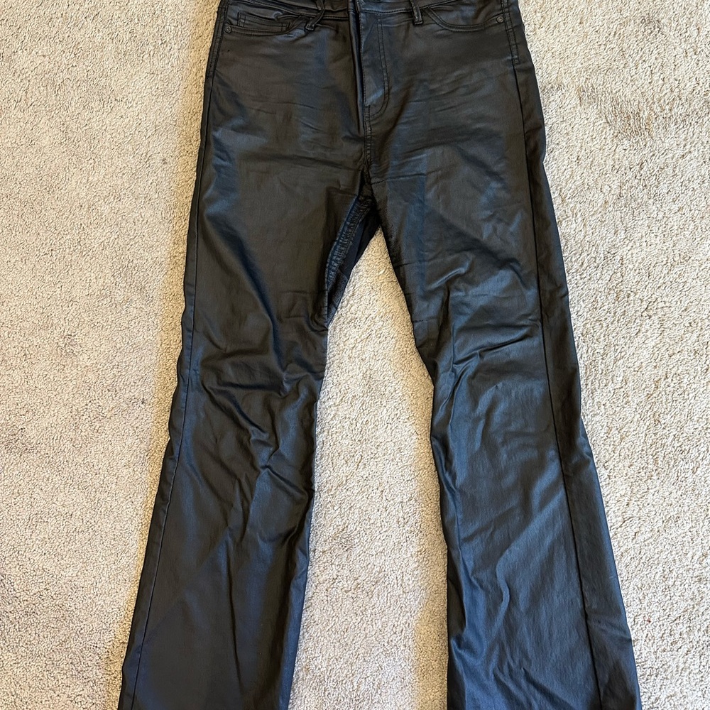 Women’s Black Faux Leather Pants (Size 18 IT//Size XXL US)